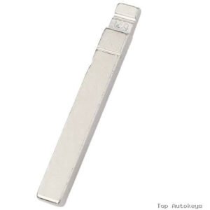 Single metal razor blade showing a sharp edge at one end