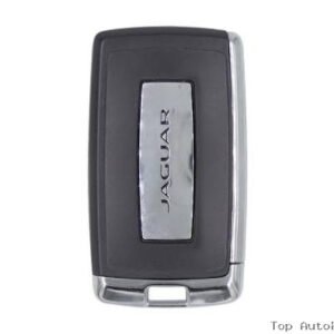 Jaguar car key fob with a metal Jaguar badge in the center